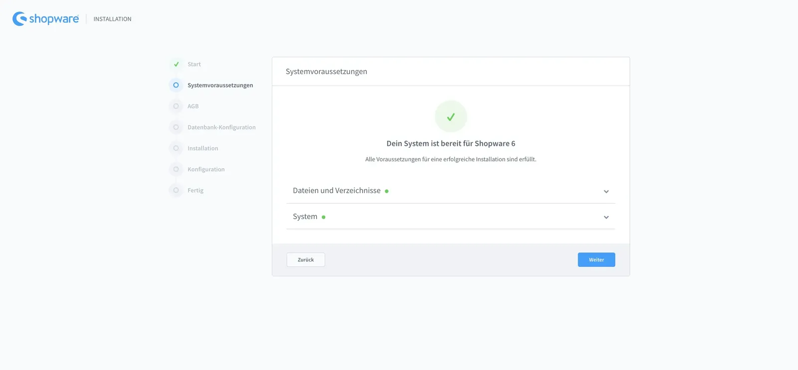 Systemvoraussetzungen - Shopware Installer