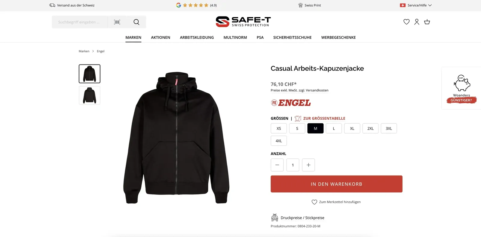 Produkt Detailseite - Safe-T