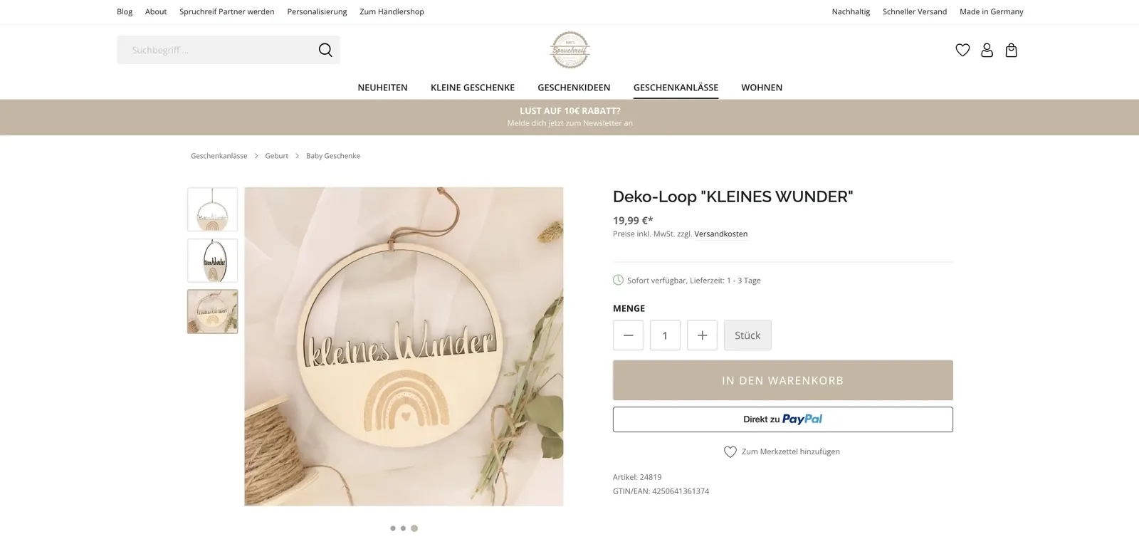 Produkt Detailseite - Spruchreif Geschenke