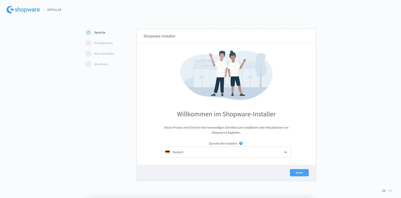 Sprache - Shopware Installer