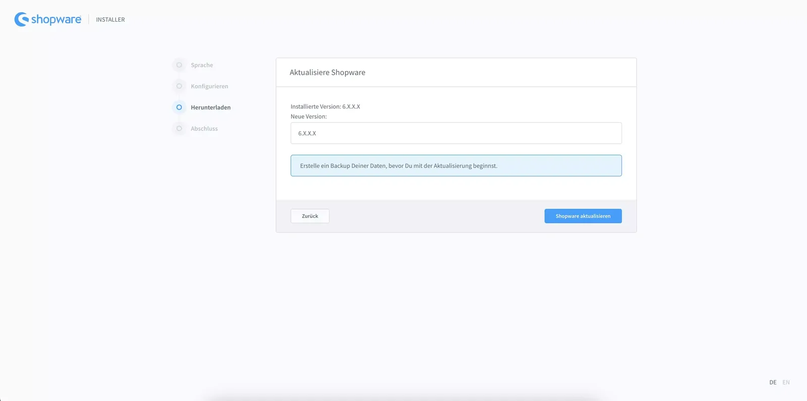 Shopware 6 Installer Version