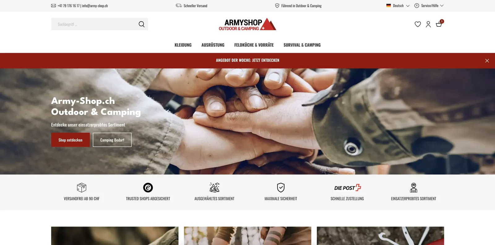 Landing Page - Army Shop