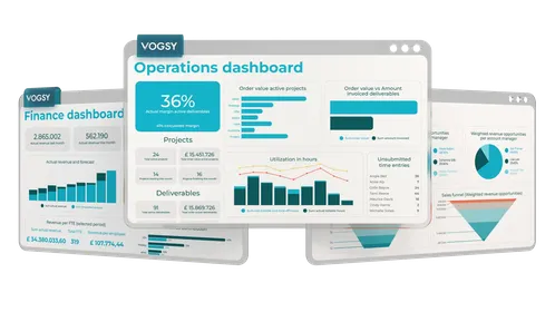 VOGSY Dashboards (Business Intelligence webpage) hero image transparent