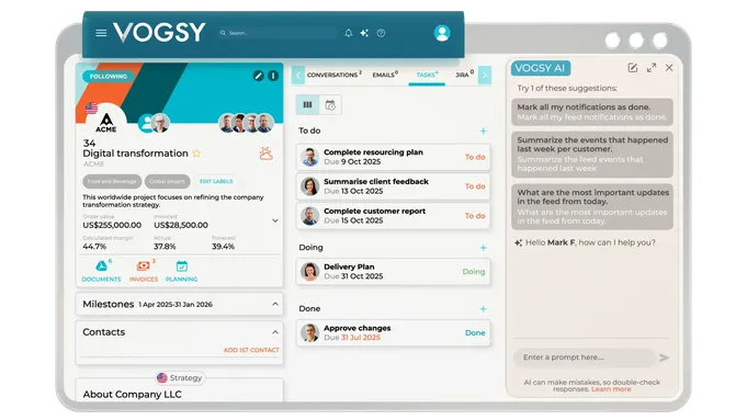 VOGSY AI dashboard hero image transparent background