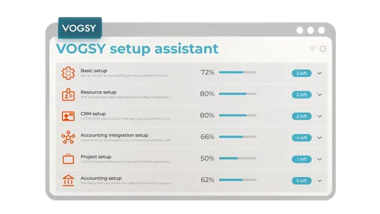 VOGSY onboarding setup assistant