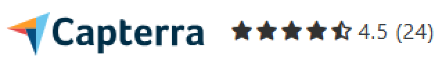 Capterra logo with a 4.5-star rating out of 5, based on 24 reviews.
