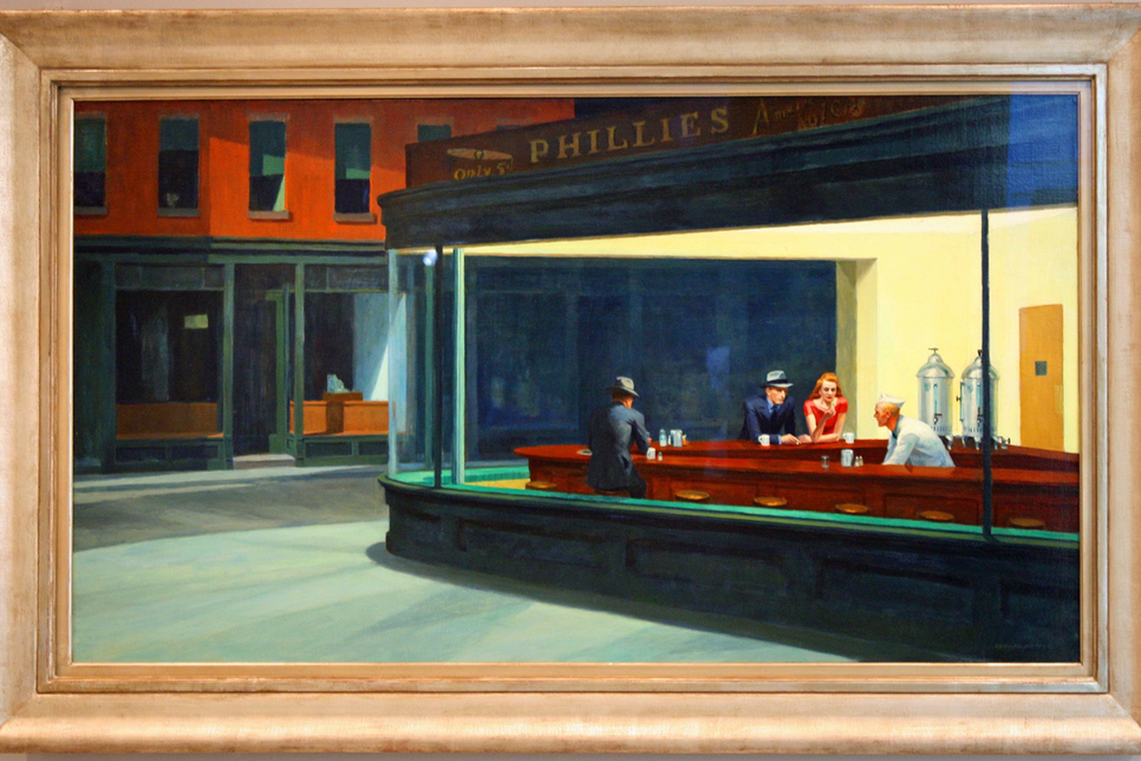 Art Institute of Chicago famous paintings, Nighthawks by Edward Hopper