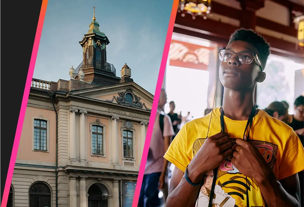 collage of student and building in europe