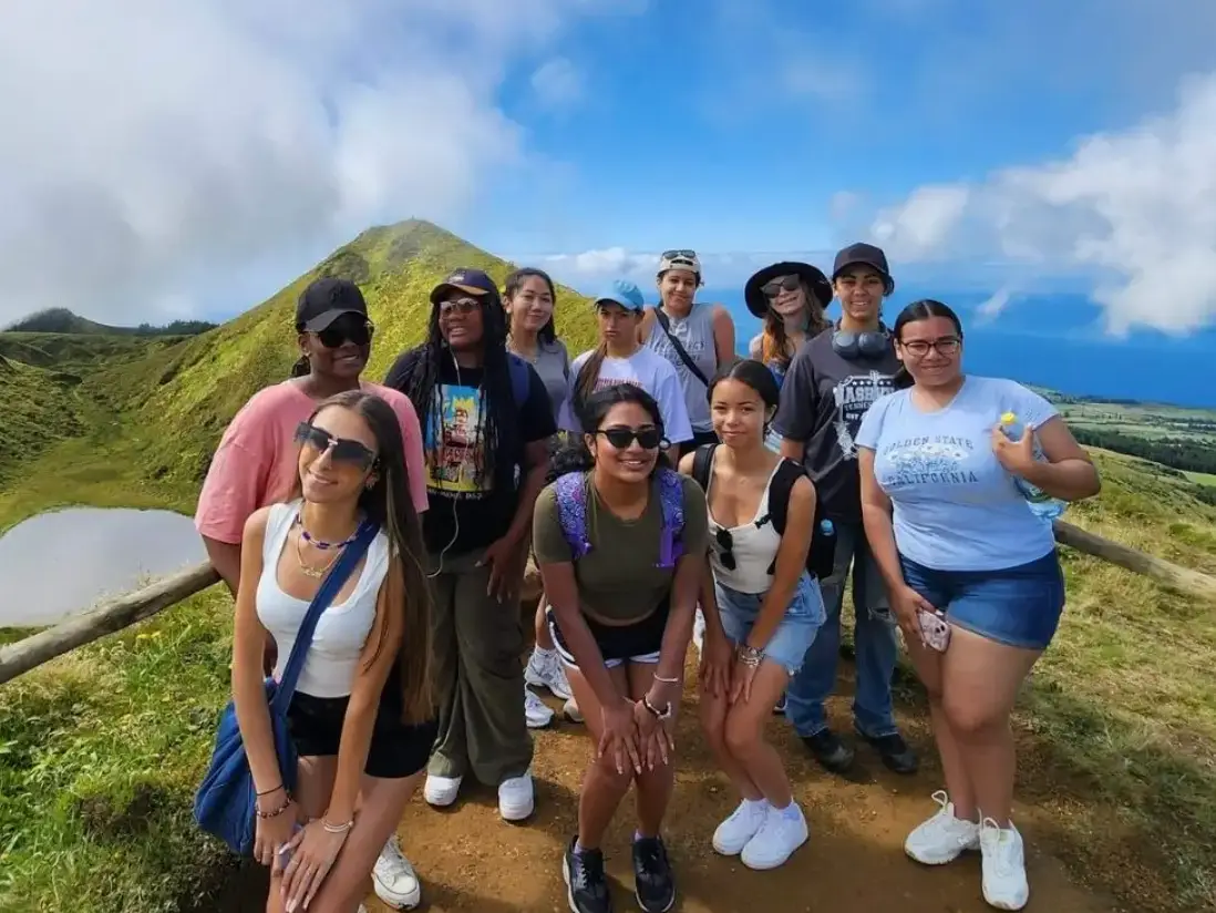 Group of travelers visiting the Azores in Portugal