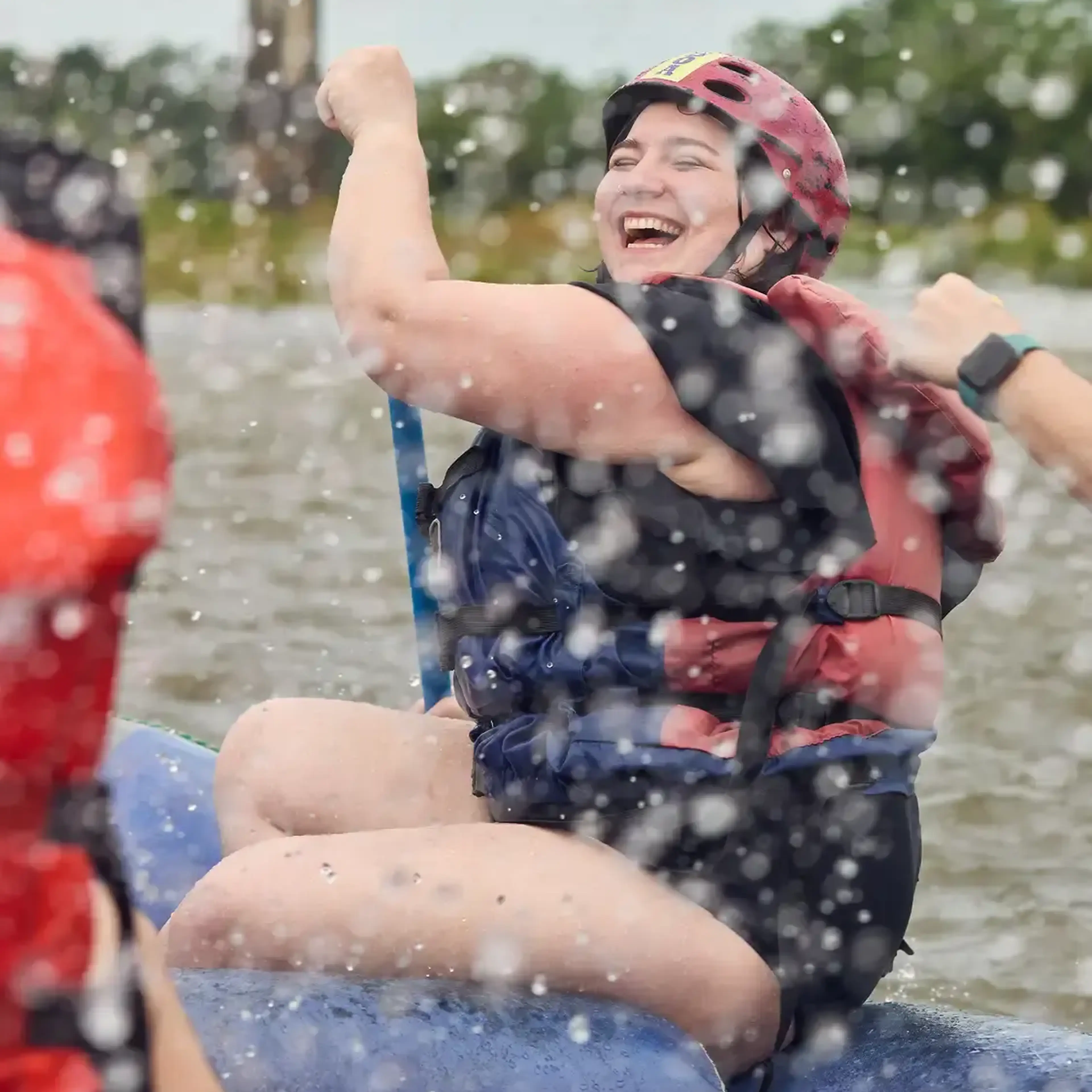 student white water rafting