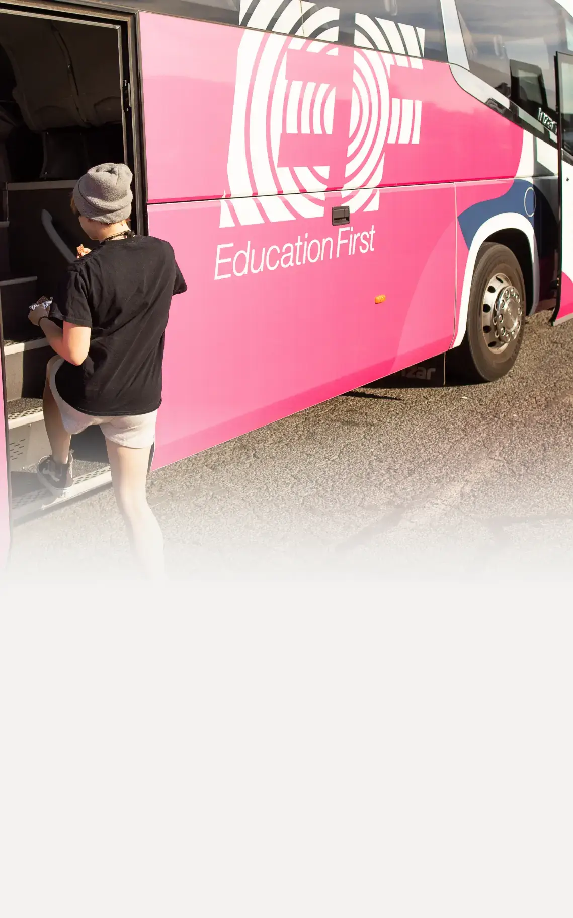 Student boarding EF bus