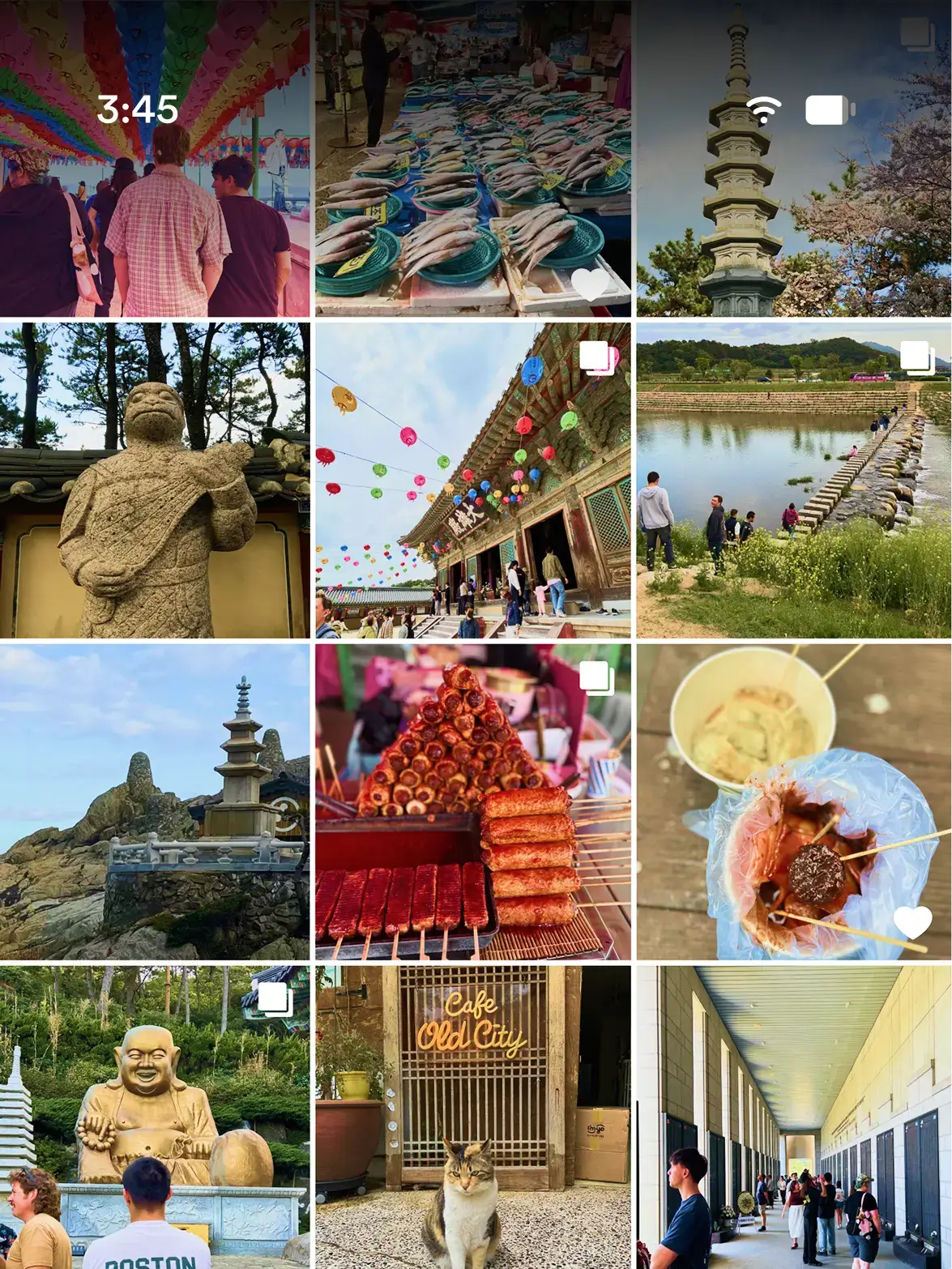 camera roll showing photos from Haedong Yonggung temple