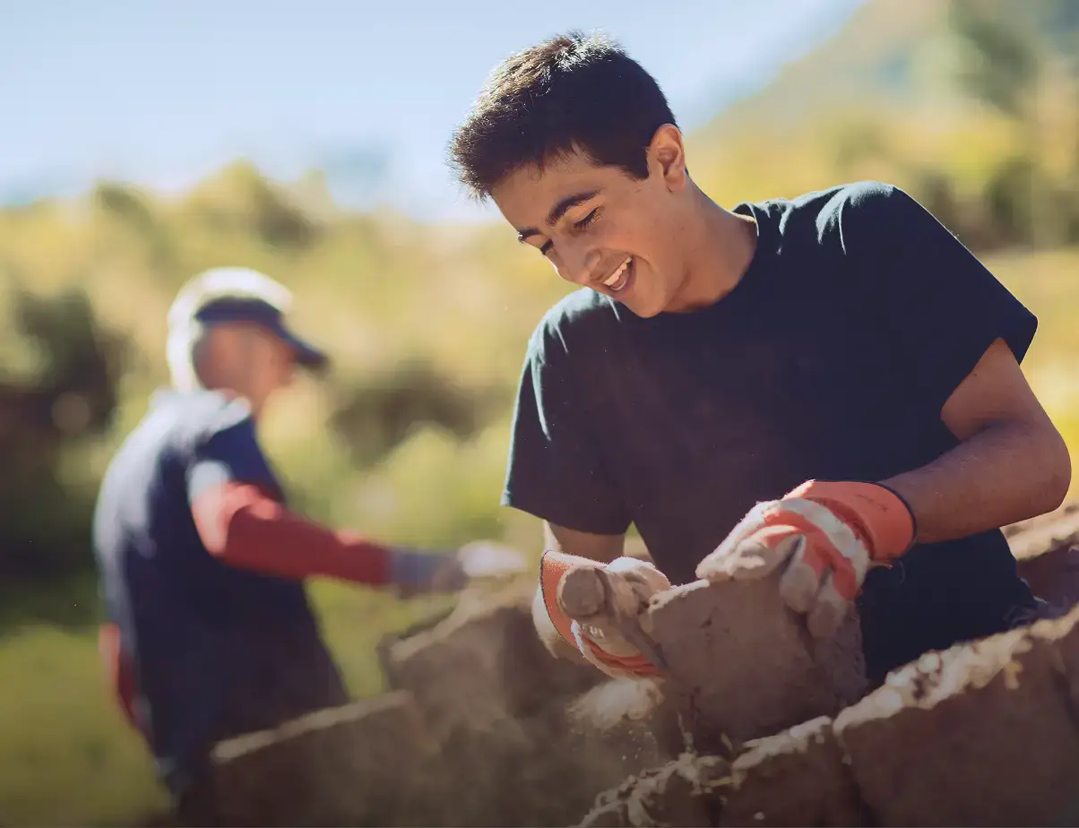 Traveler working on agricultural project on tour in Peru