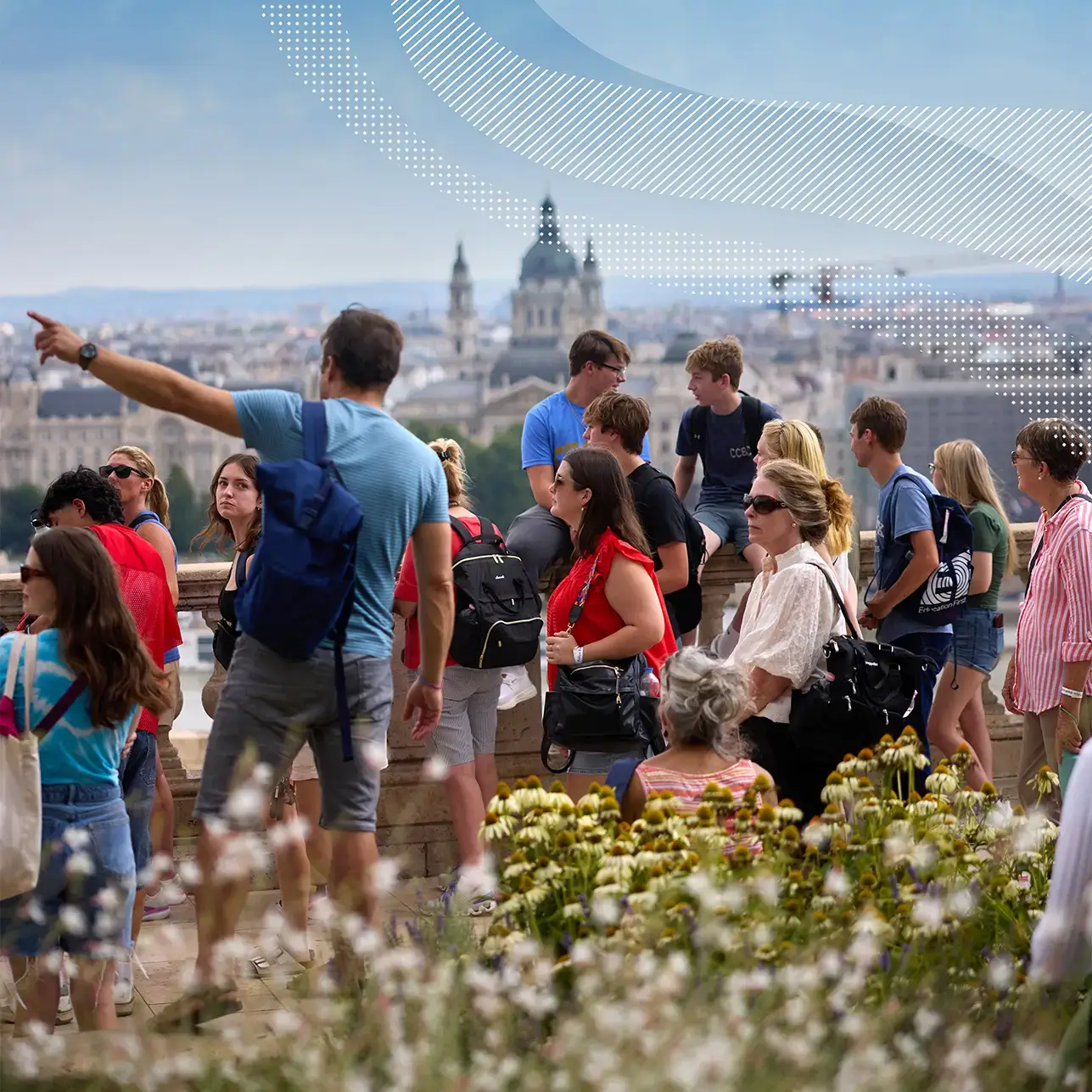 Student group on tour in Budapest