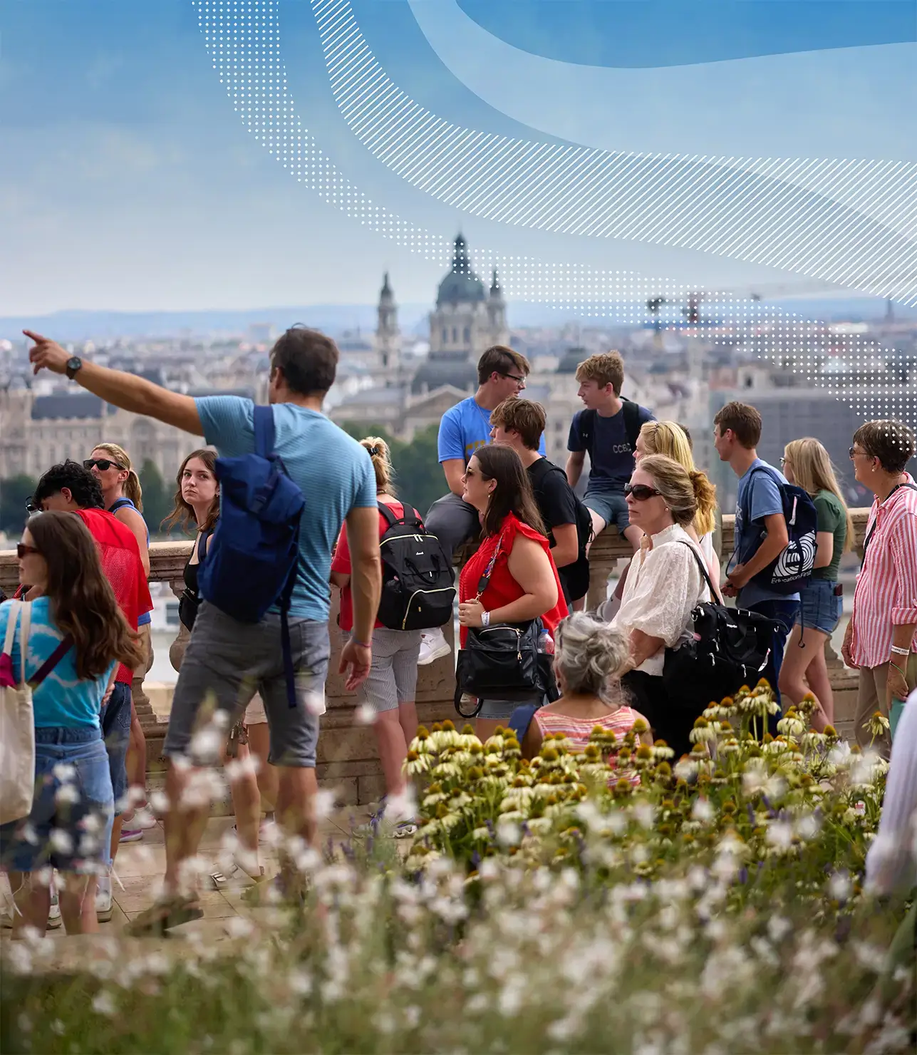 Student group on tour in Budapest