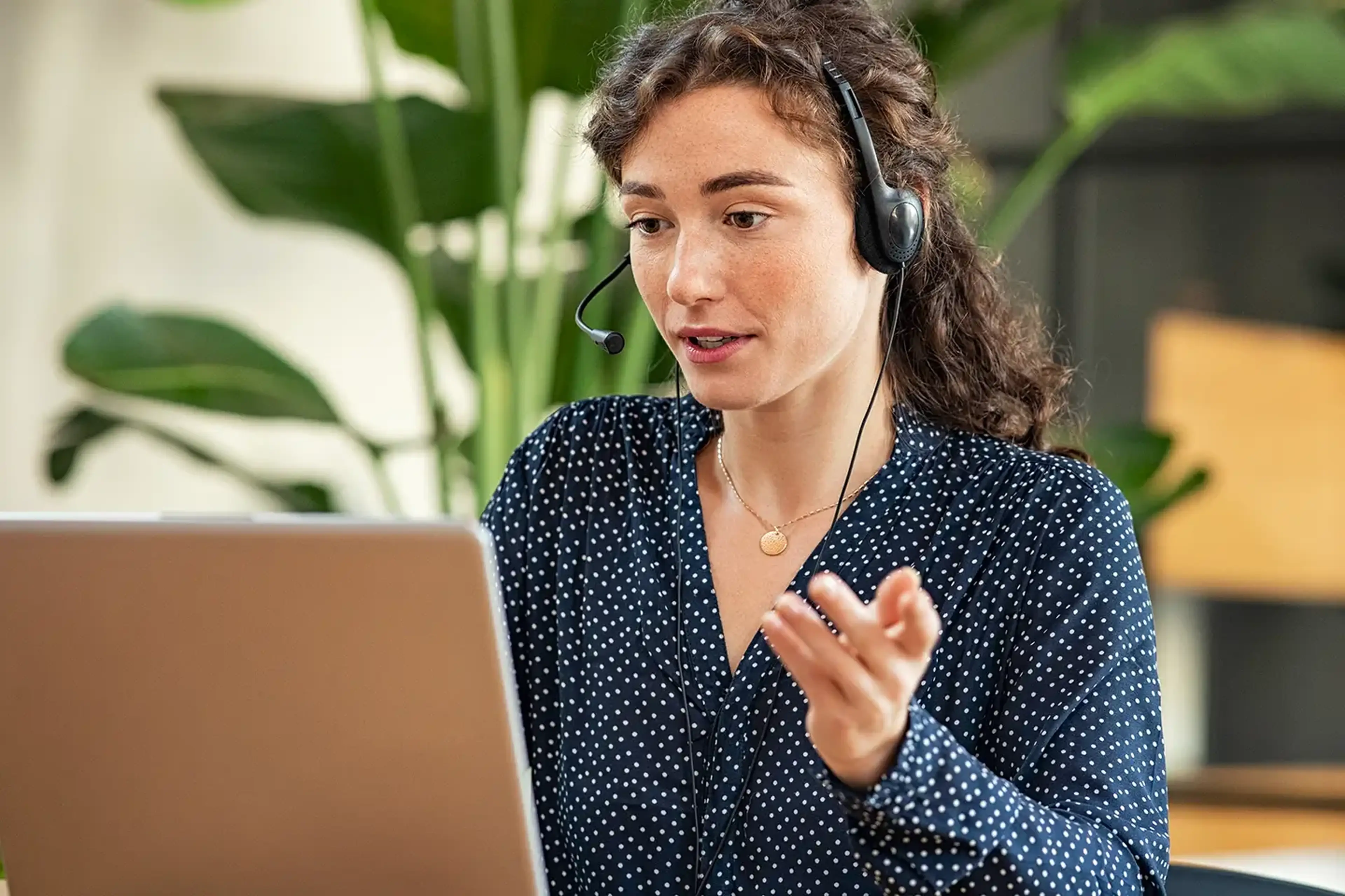 EF staff helping traveler on the phone