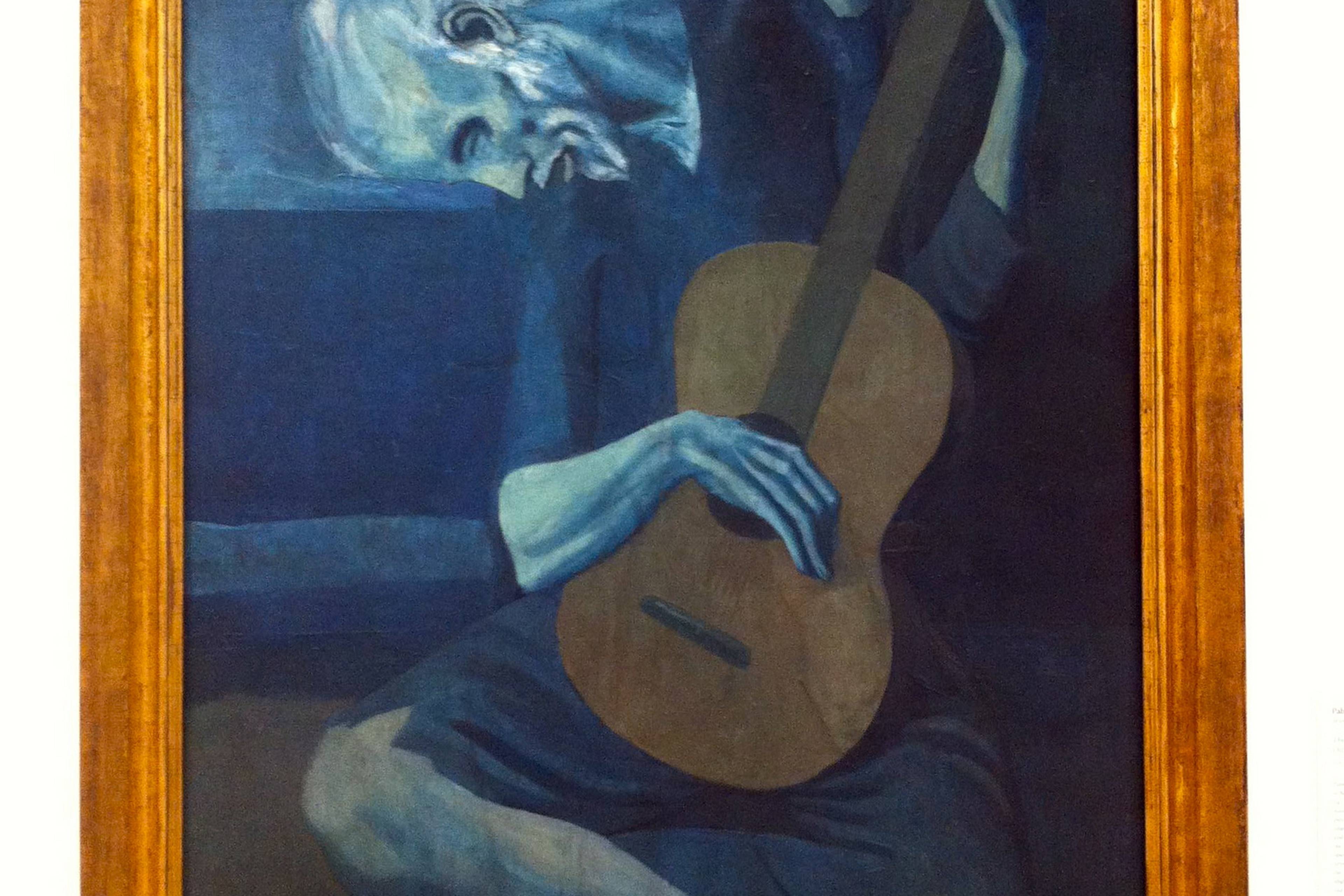 Art Institute of Chicago famous paintings, The Old Guitarist by Pablo Picasso