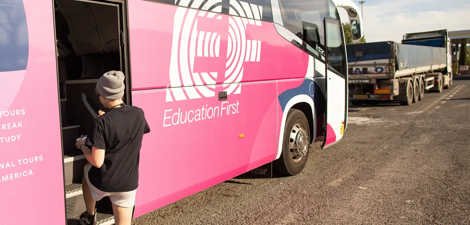 Student boarding EF bus