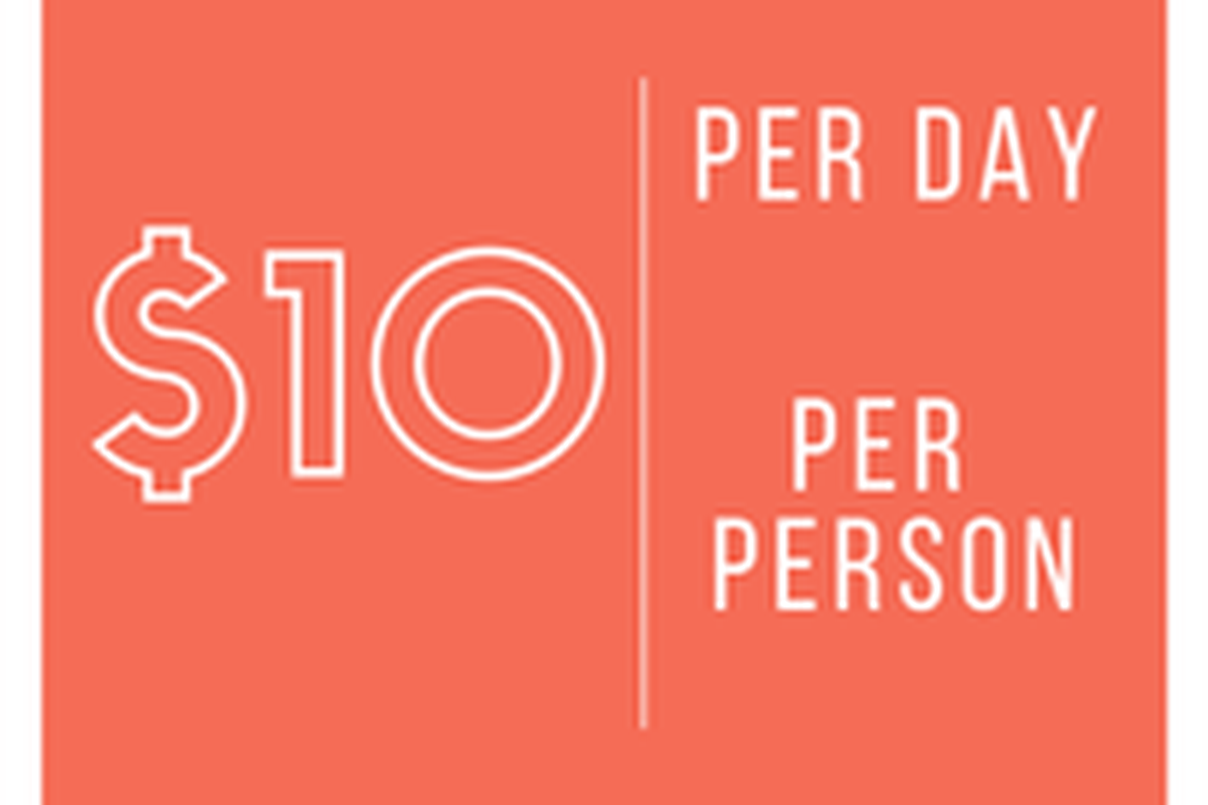 10 dollars per day per person