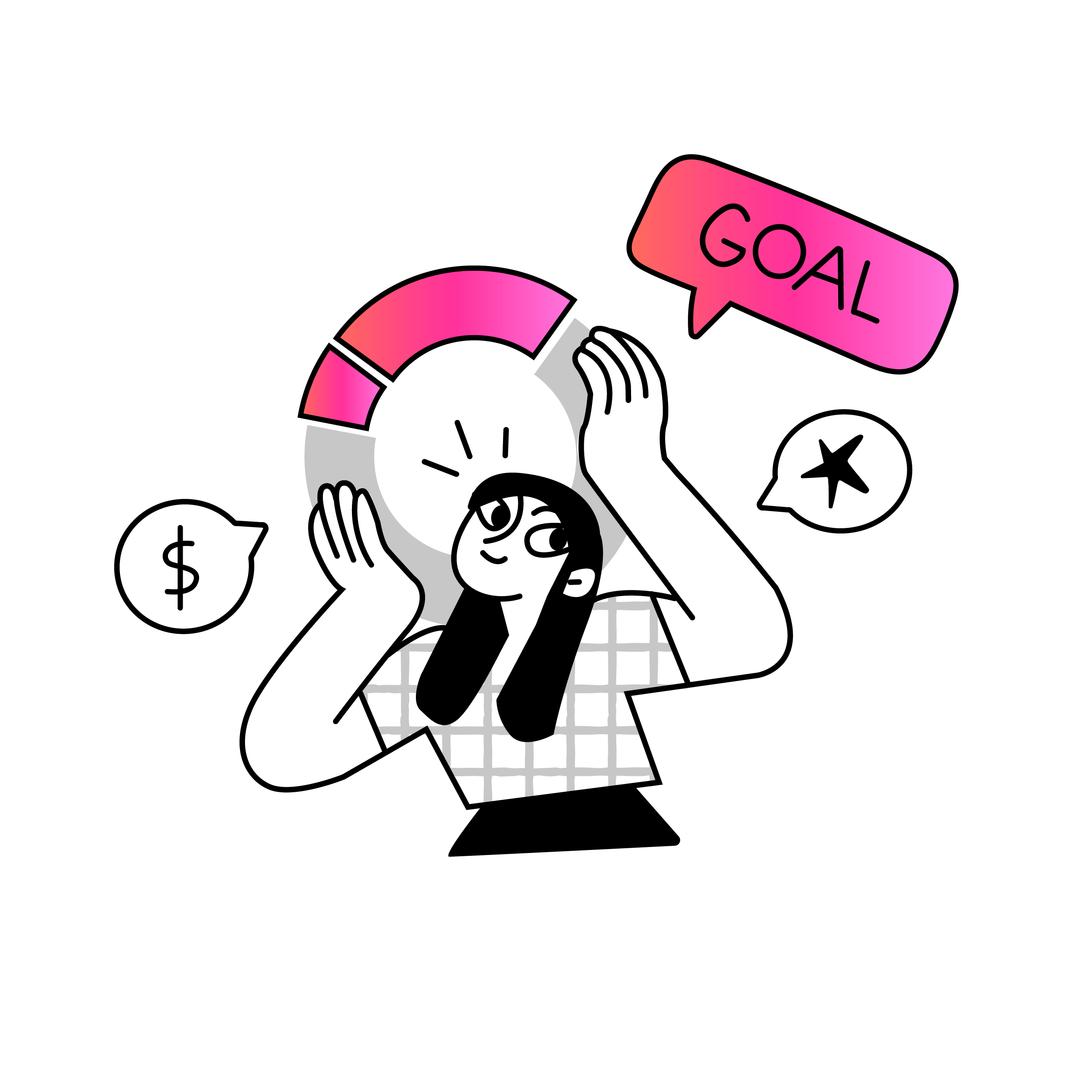 fundraising goal drawn illustration