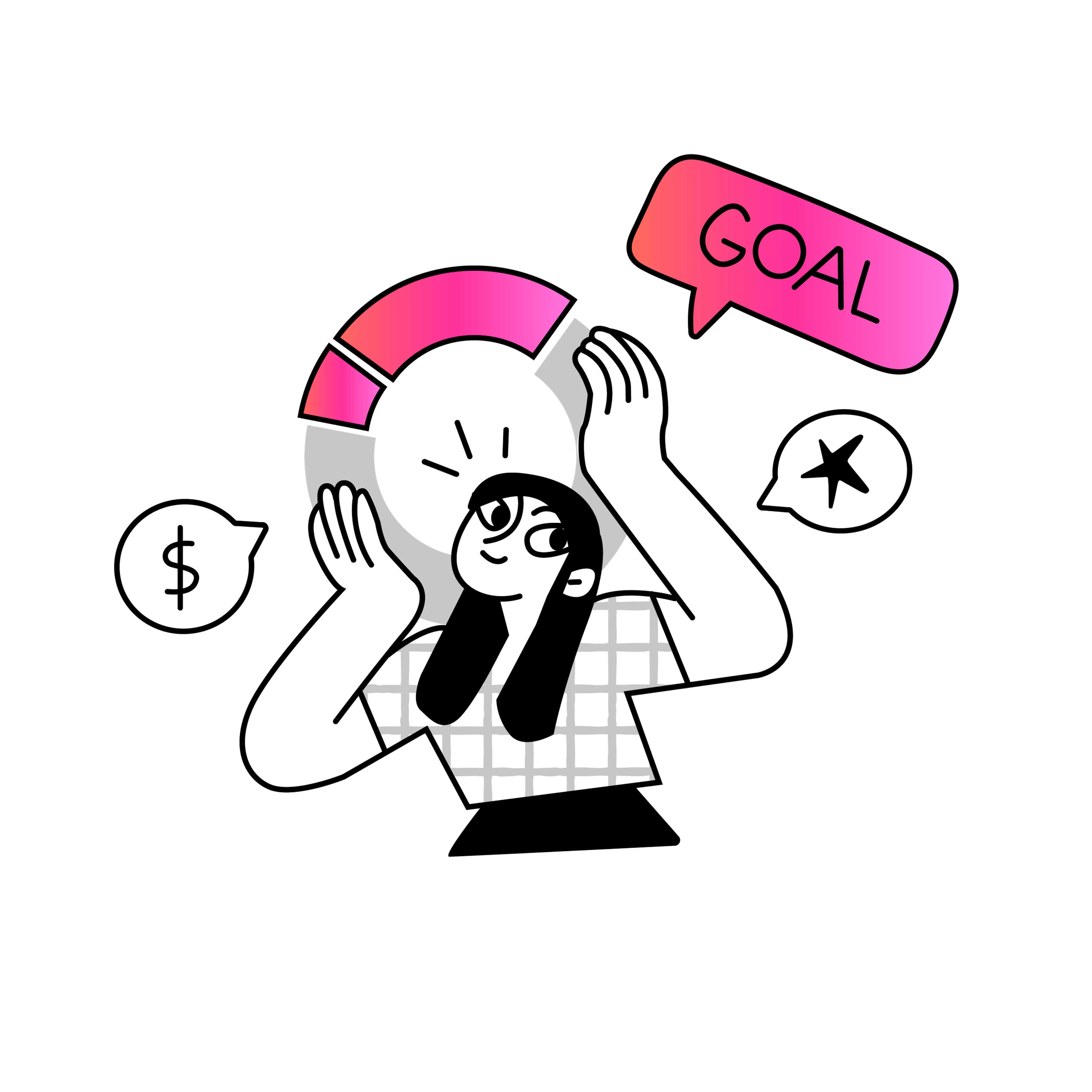 fundraising goal drawn illustration