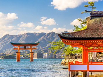 torii gates in the ocean in japan