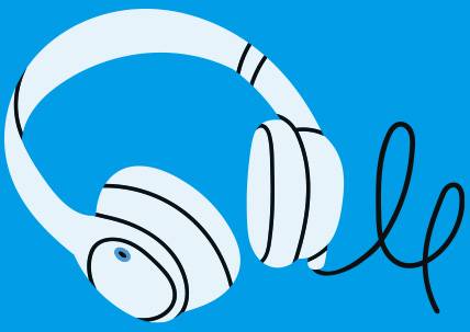 A pair of headphones representing the best travel podcasts for students
