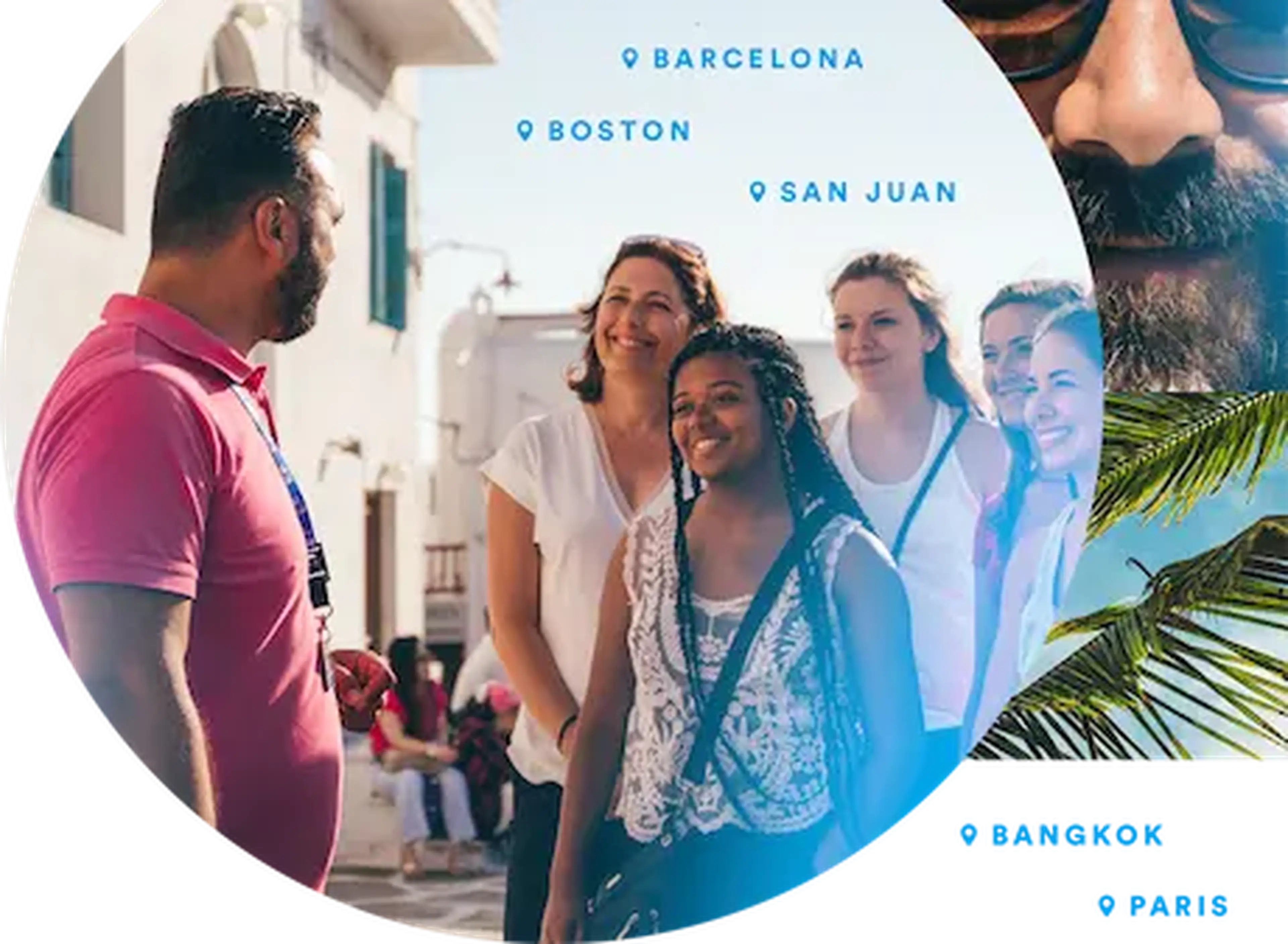 collage with students in greece