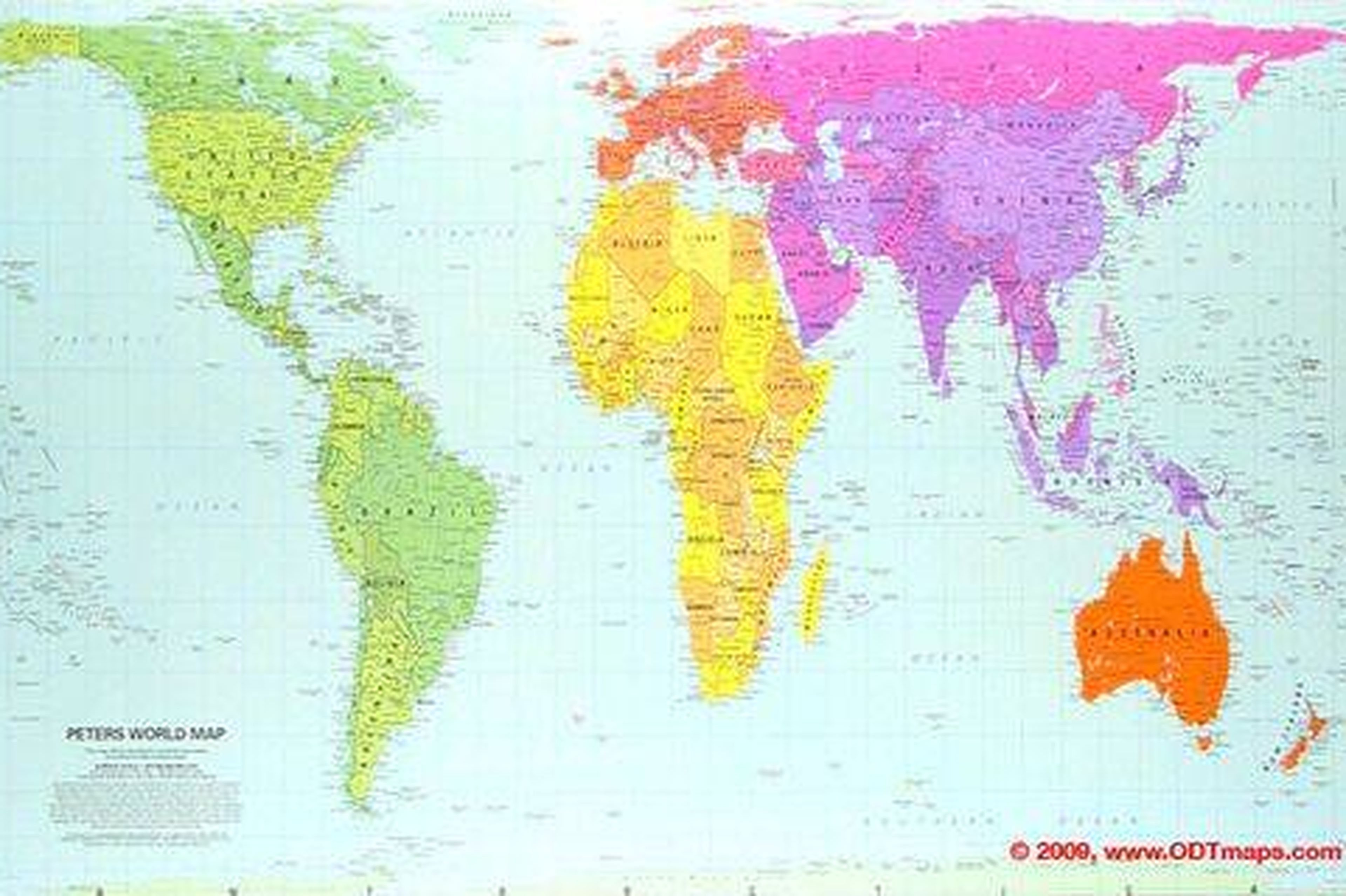 example of Peters Projection map