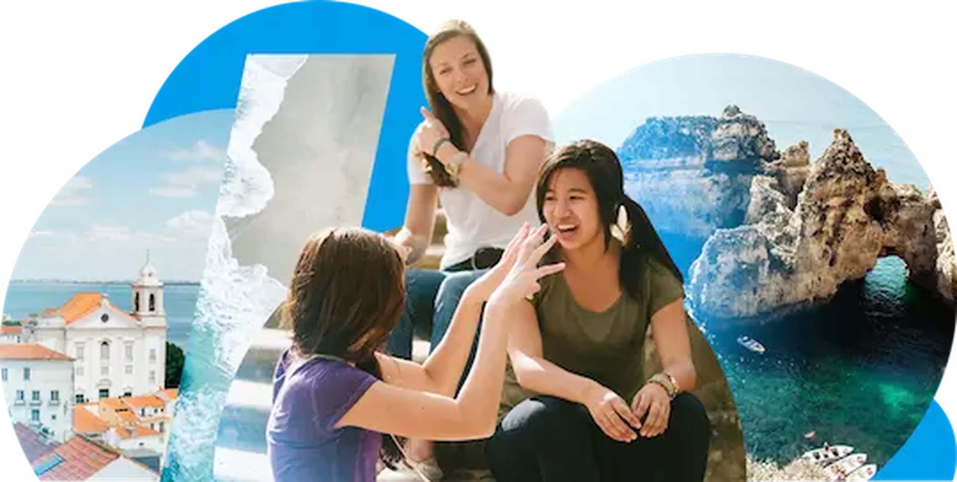 collage of students in greece