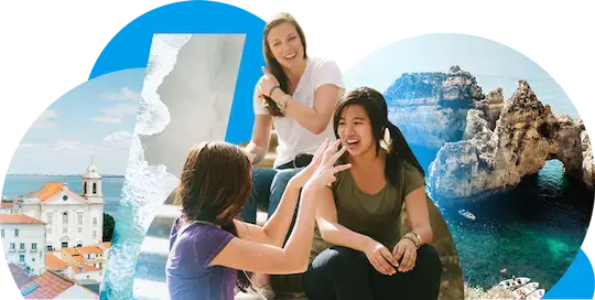 collage of students in greece