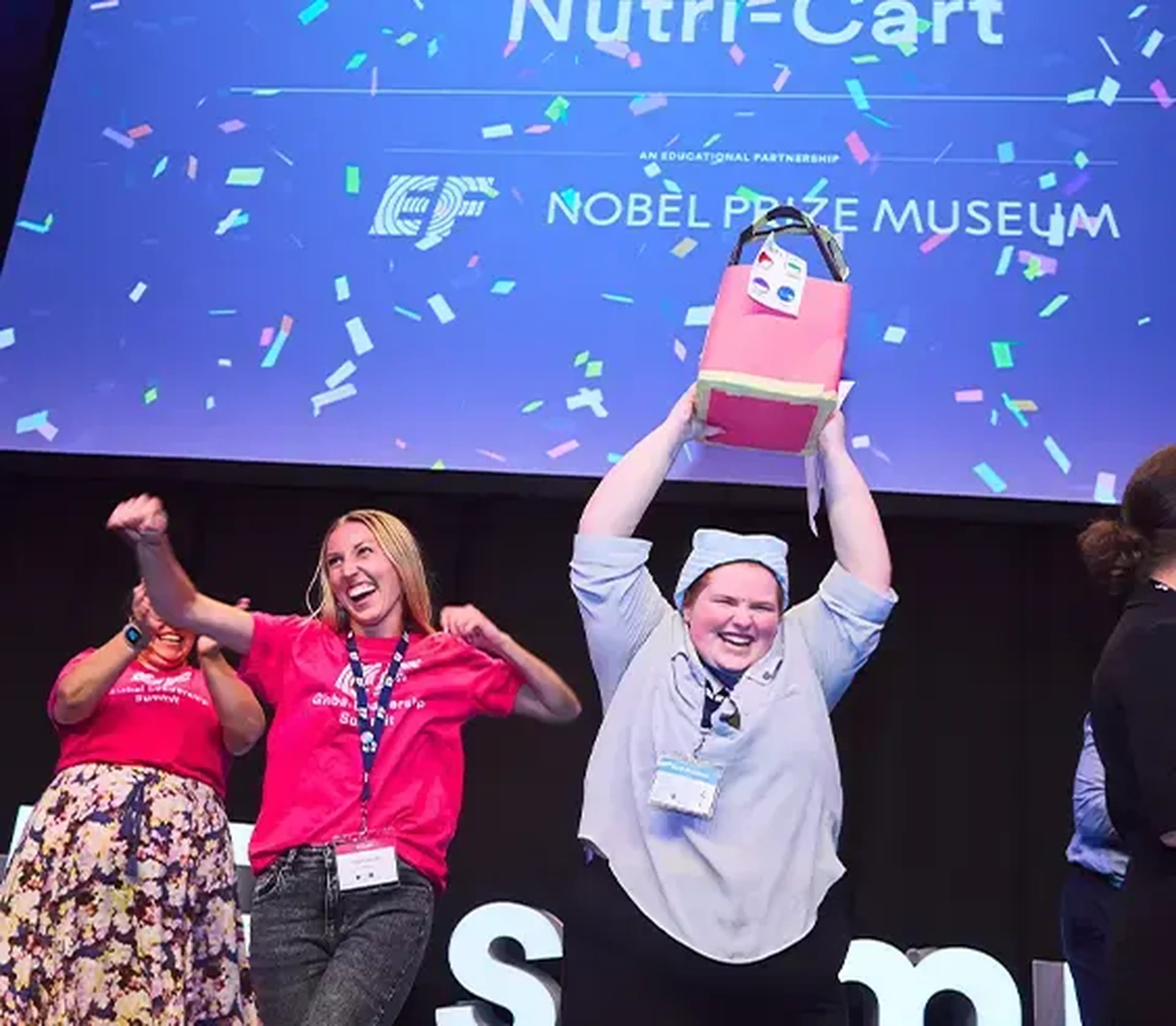 Celebrating after the pitch off at EF Summit