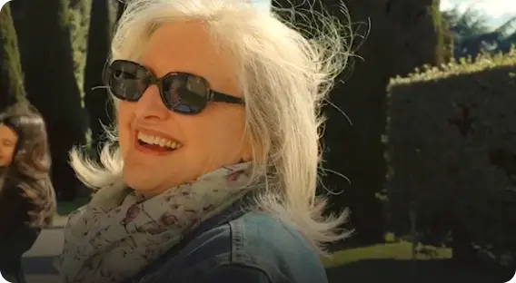 Woman with sunglasses in France