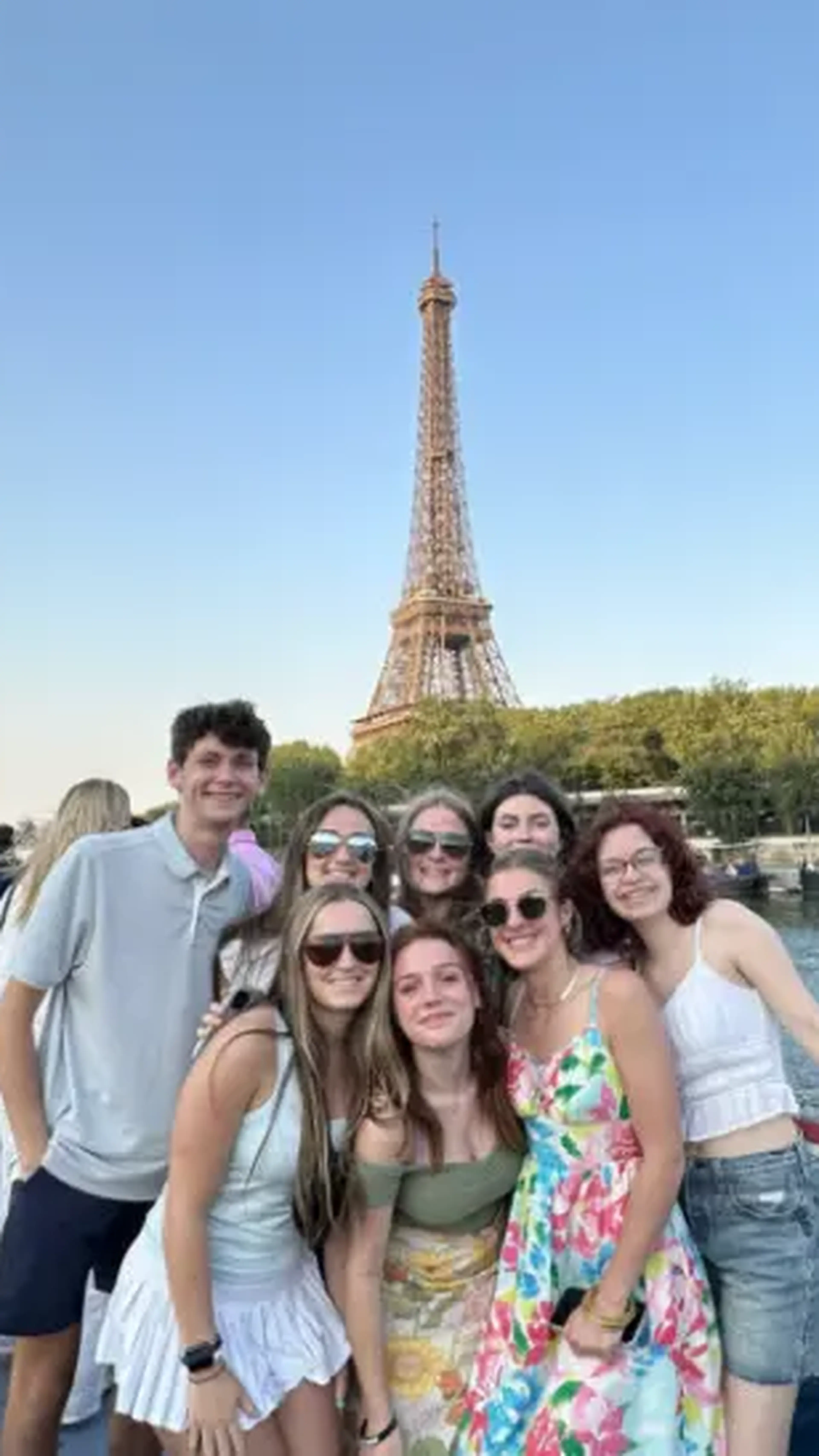students on a seine cruise in paris