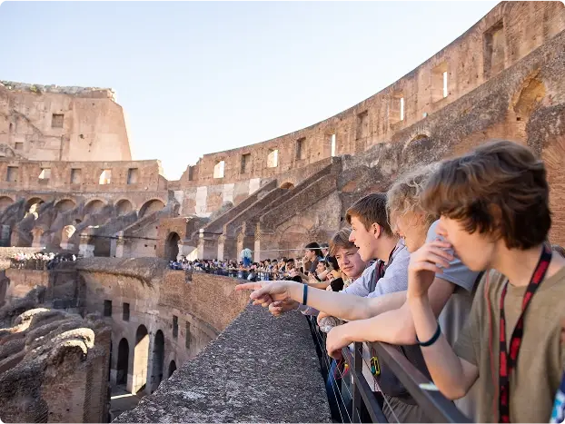 Follow in the footsteps of ancient Romans as you walk through the Colosseum and Roman Forum