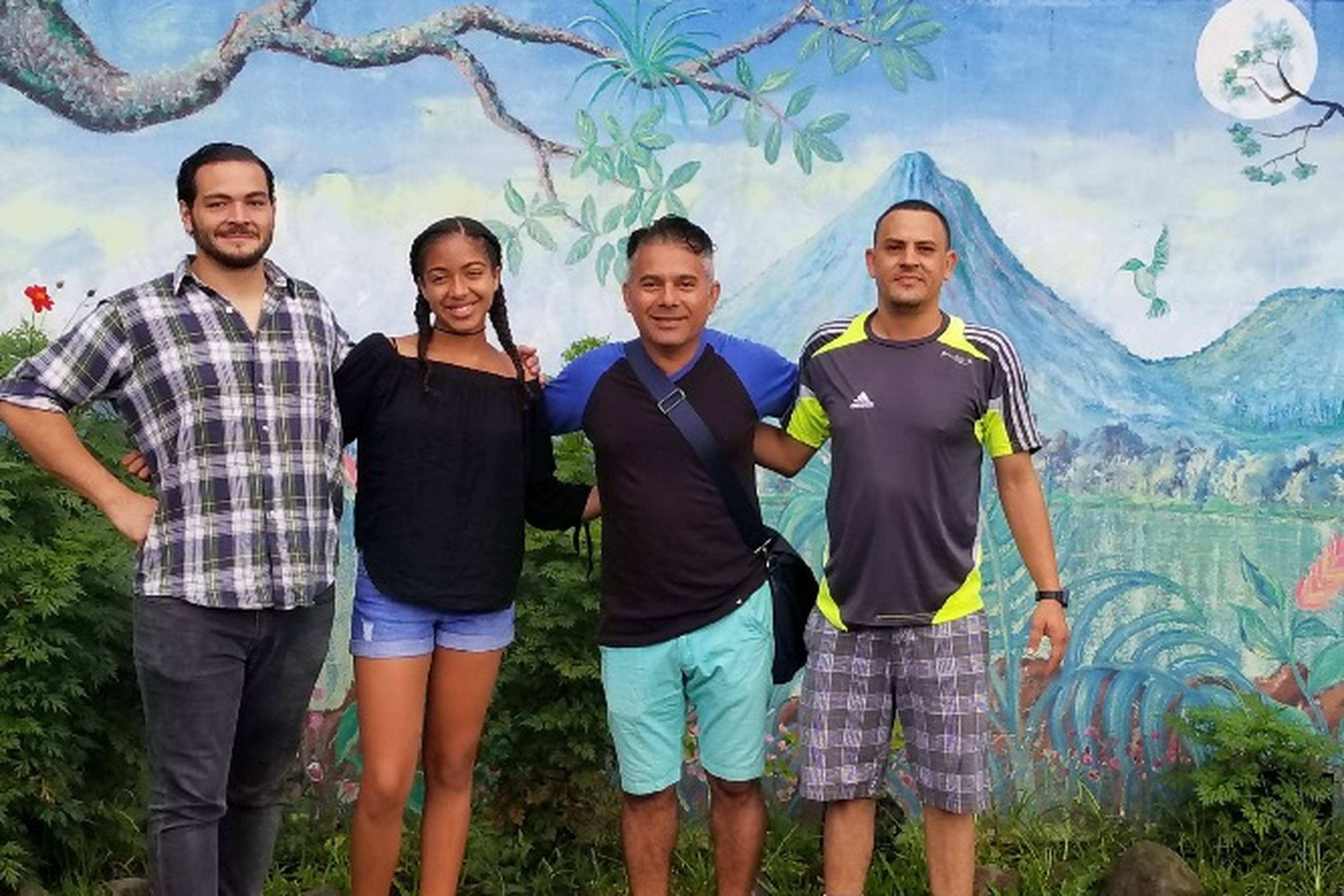 Friends in front of painting in Costa Rica