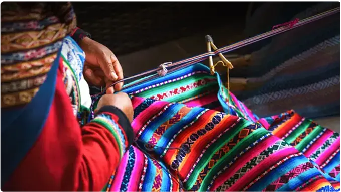 working with textiles in peru