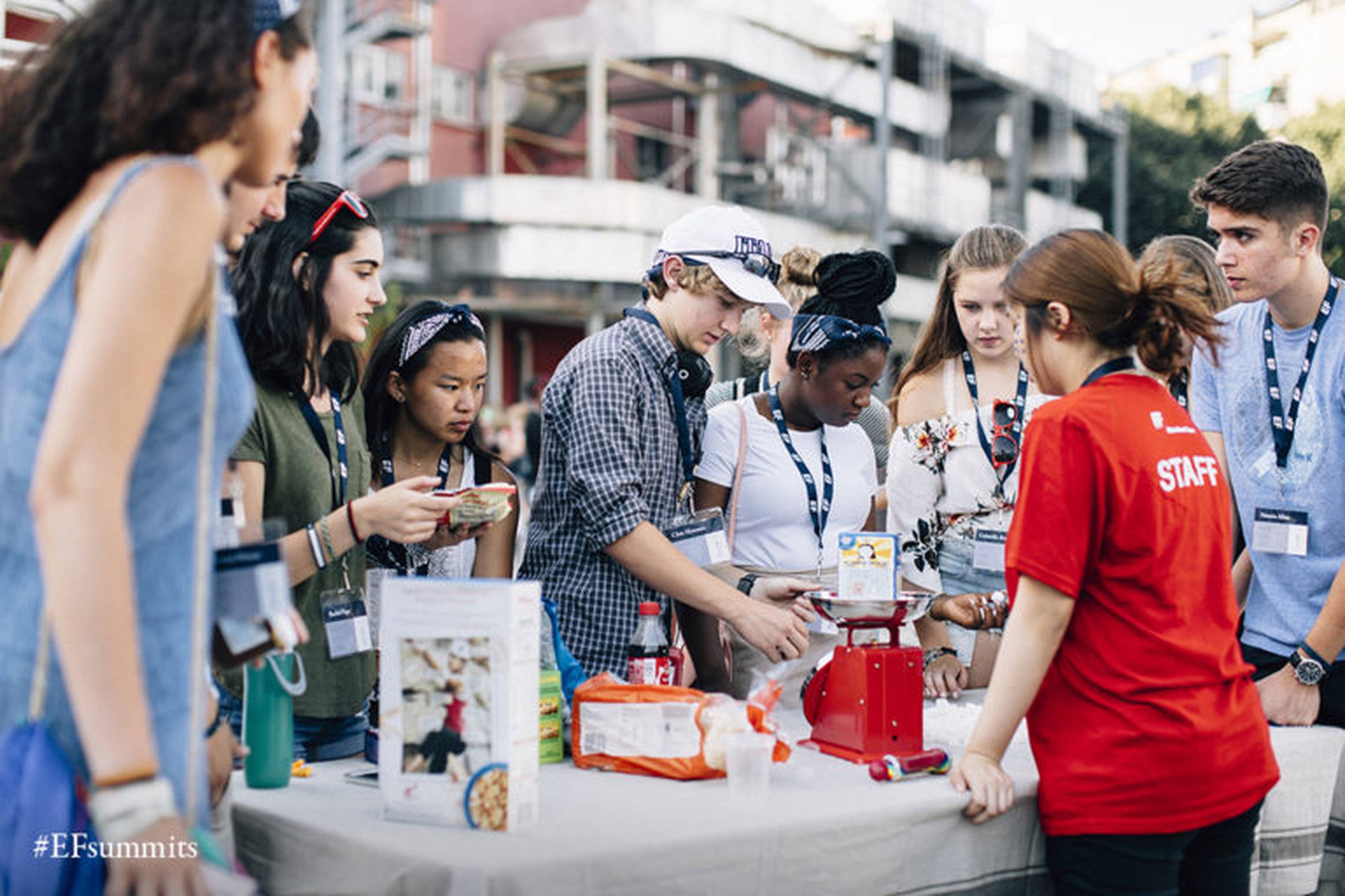 students work in a group