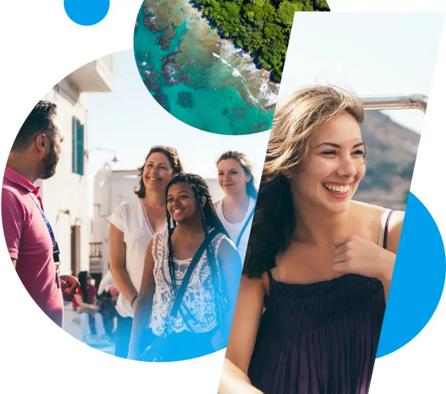 collage bottom students on tour in greece