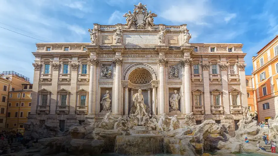 view of the trevi fountain in rome