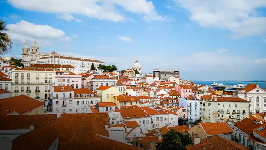 view of rooftops in lisbon