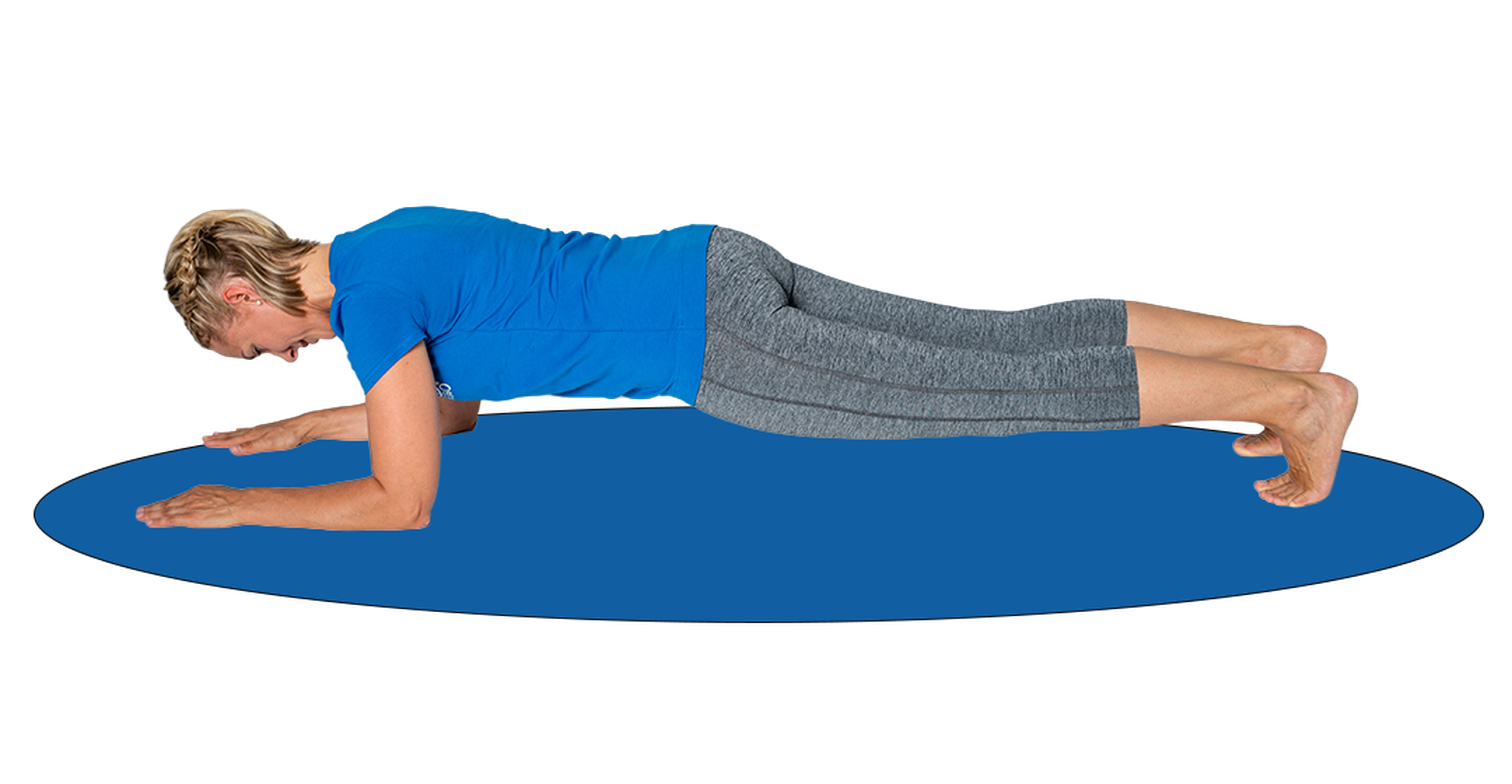 Frau in einer Plank, Beckenboden Übung