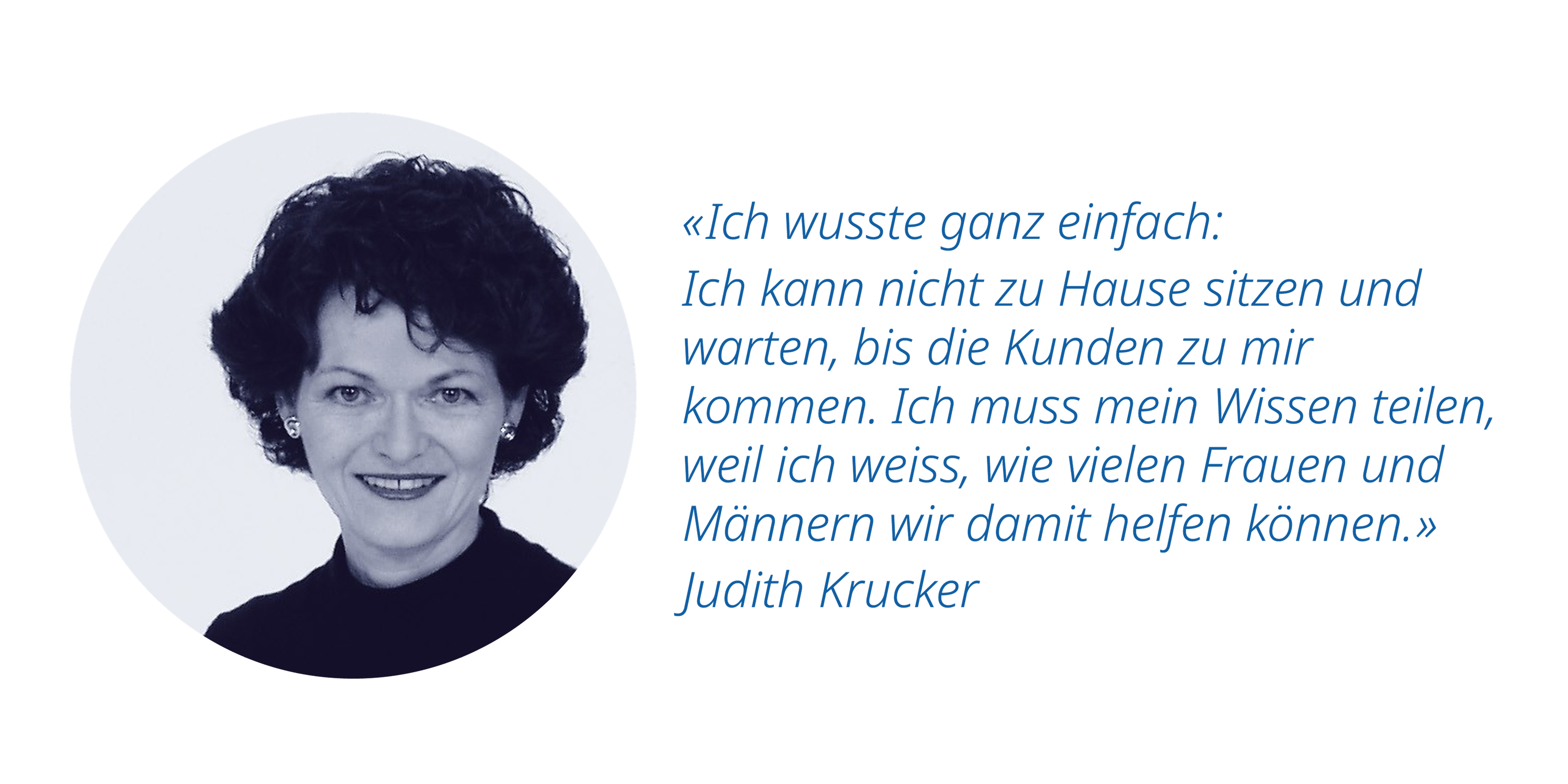 Statement Judith Krucker, Frauen und Männer helfen