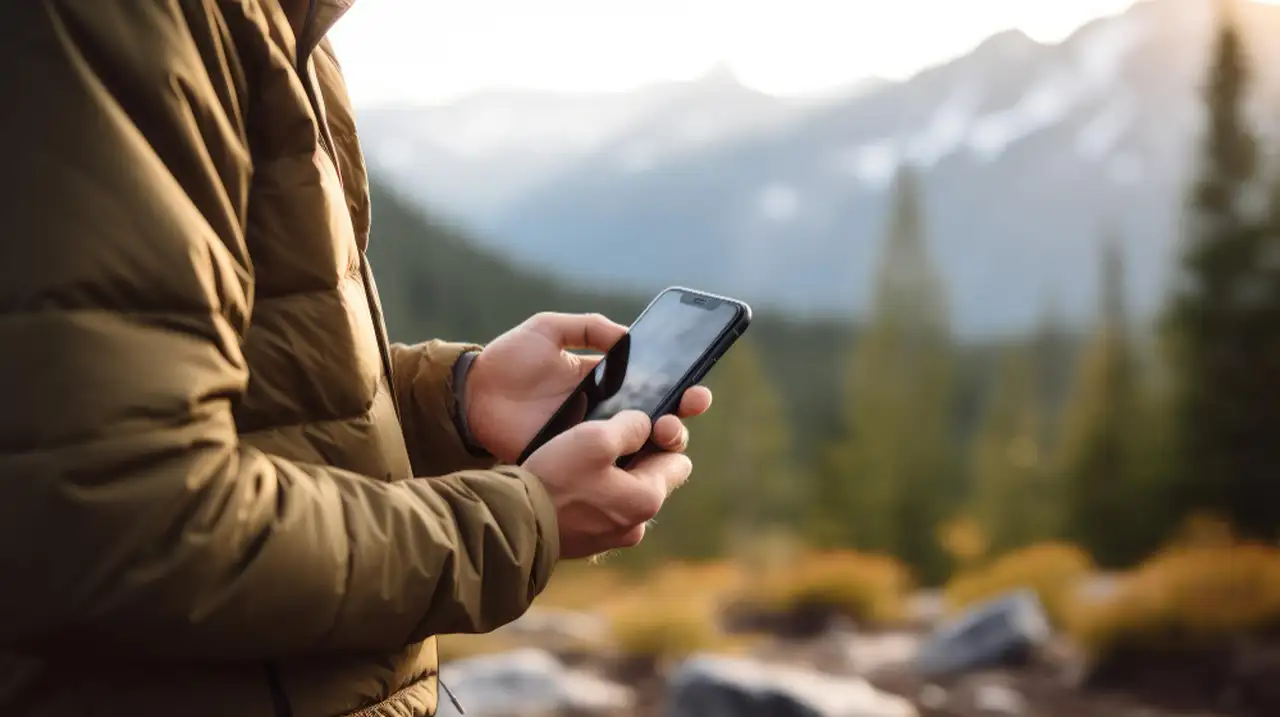 Person hält sein Smartphone in der Hand