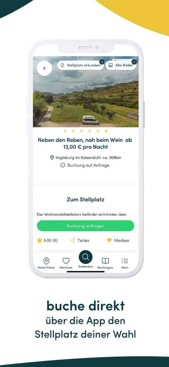 Stellplatz Beispiel VanSite Stellplatz App