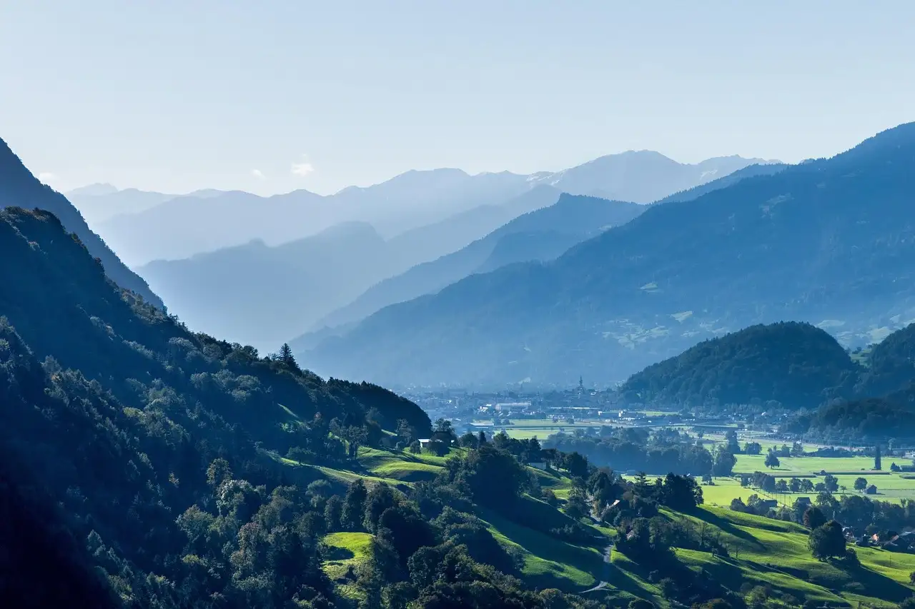 Blick auf das Rheintal in St Gallen