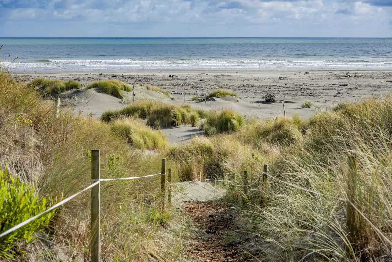 Weg zwischen Dünen zum Meer