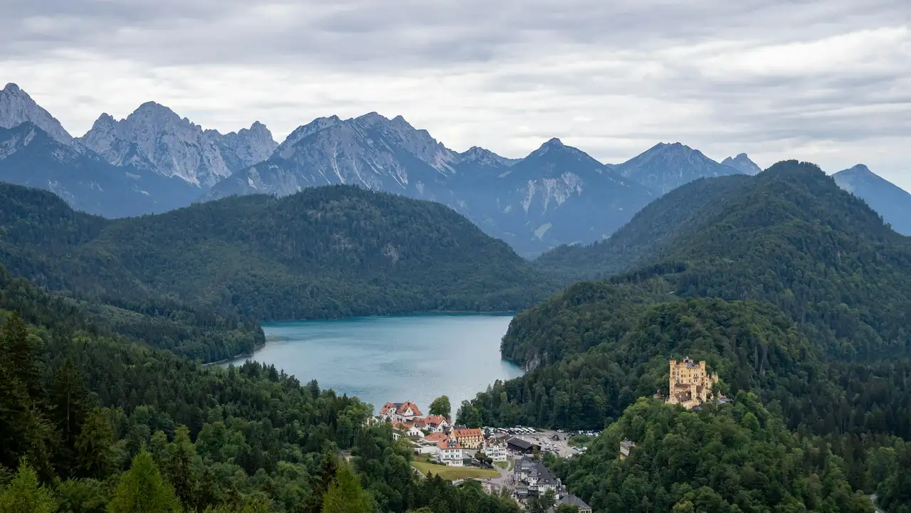 Vogelperspektive von Schloss Hohenschwangau