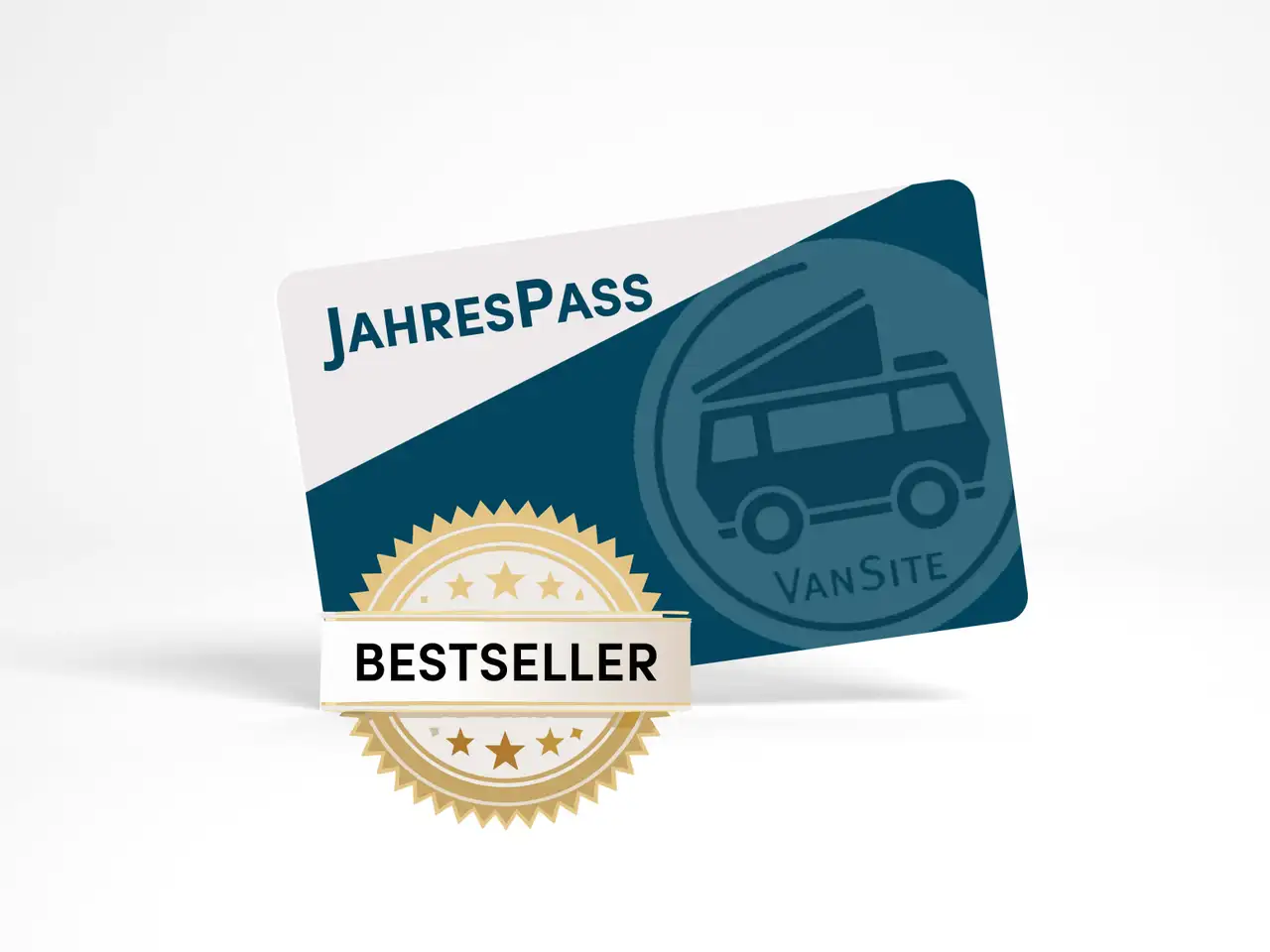 VanSite JahresPass Card in blau mit Bestseller Icon