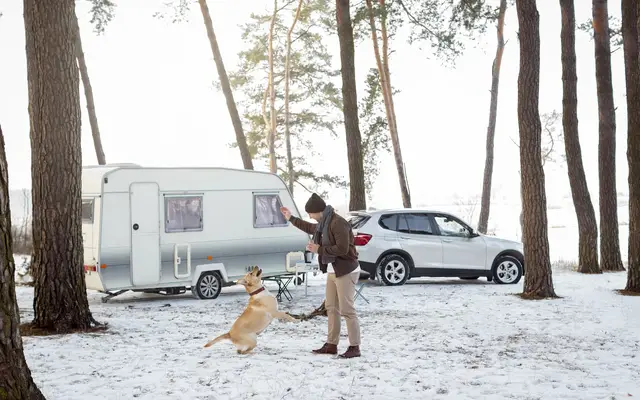Camper Van im Schnee